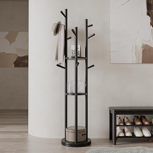 Freestanding Entryway Coat Rack 🧥 Stylish Modern Home Organizer for Bags & Hats