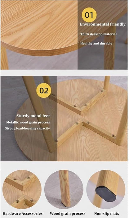 5-Piece Round Dining Table Set 🍽️ Space-Saving Table & Nesting Chairs for Kitchen, Conference, or Living Room