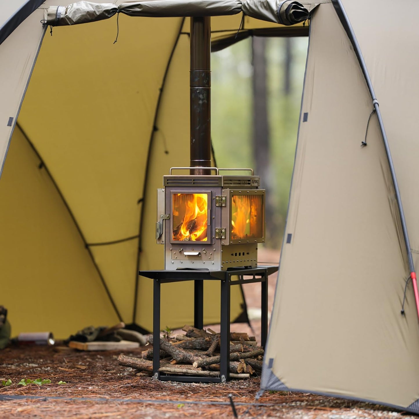 Portable Wood-Burning Camping Stove 🔥 Outdoor Cooking Stove for Hiking, Fishing & Adventure