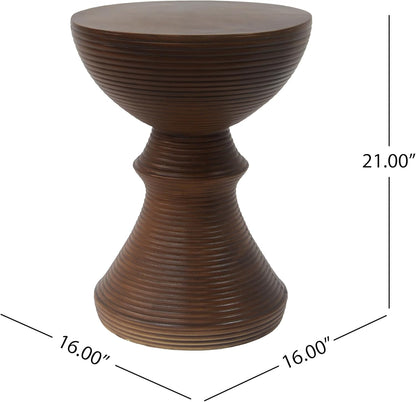 Round Concrete Accent Table 🌿 Half Sphere Patterned Stylish Outdoor & Indoor Table