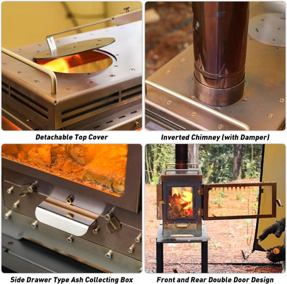 Portable Wood-Burning Camping Stove 🔥 Outdoor Cooking Stove for Hiking, Fishing & Adventure