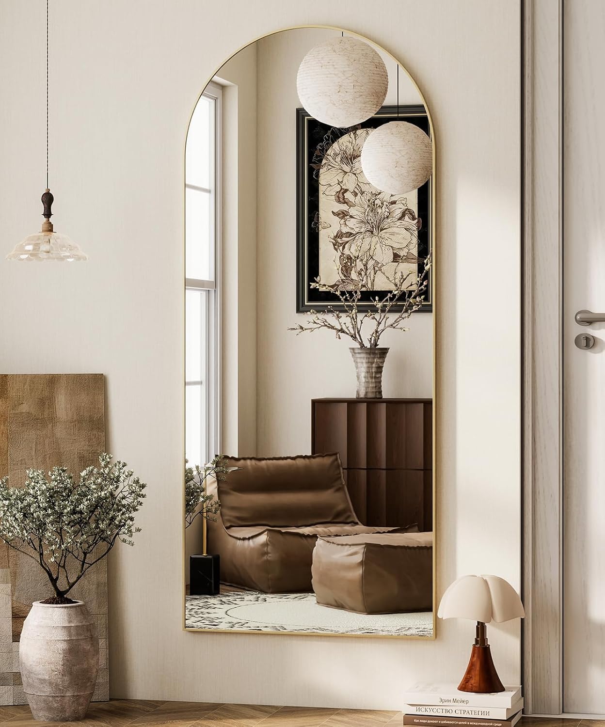64" Arched Full-Length Mirror 🪞 Modern Freestanding & Wall-Mount Home Decor