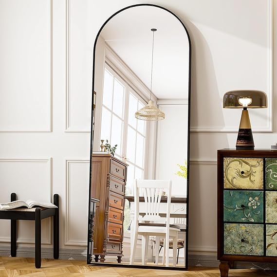 64" Arched Full-Length Mirror 🪞 Modern Freestanding & Wall-Mount Home Decor
