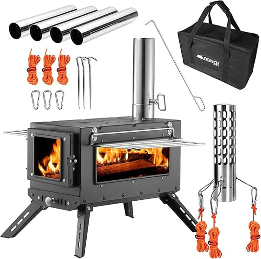 Portable Wood-Burning Camping Stove 🔥 Outdoor Cooking Stove for Hiking, Fishing & Adventure