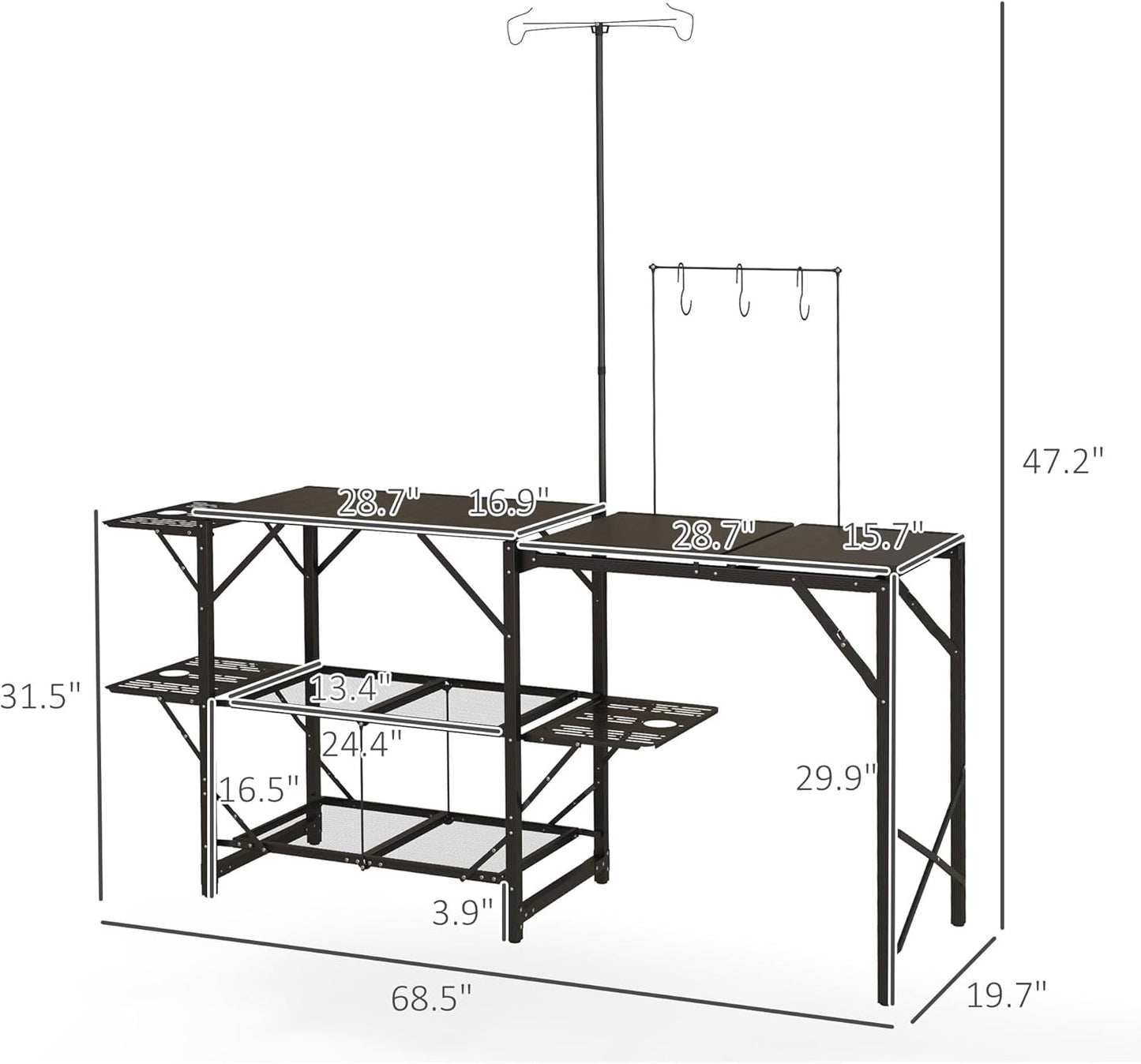 Folding Portable Camping Table 🏕️ Adjustable Outdoor Travel Table for Hiking, Picnic & Adventure