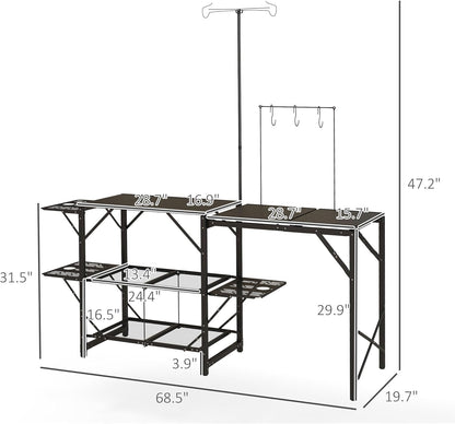 Folding Portable Camping Table 🏕️ Adjustable Outdoor Travel Table for Hiking, Picnic & Adventure