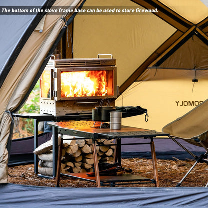 Portable Wood-Burning Camping Stove 🔥 Outdoor Cooking Stove for Hiking, Fishing & Adventure