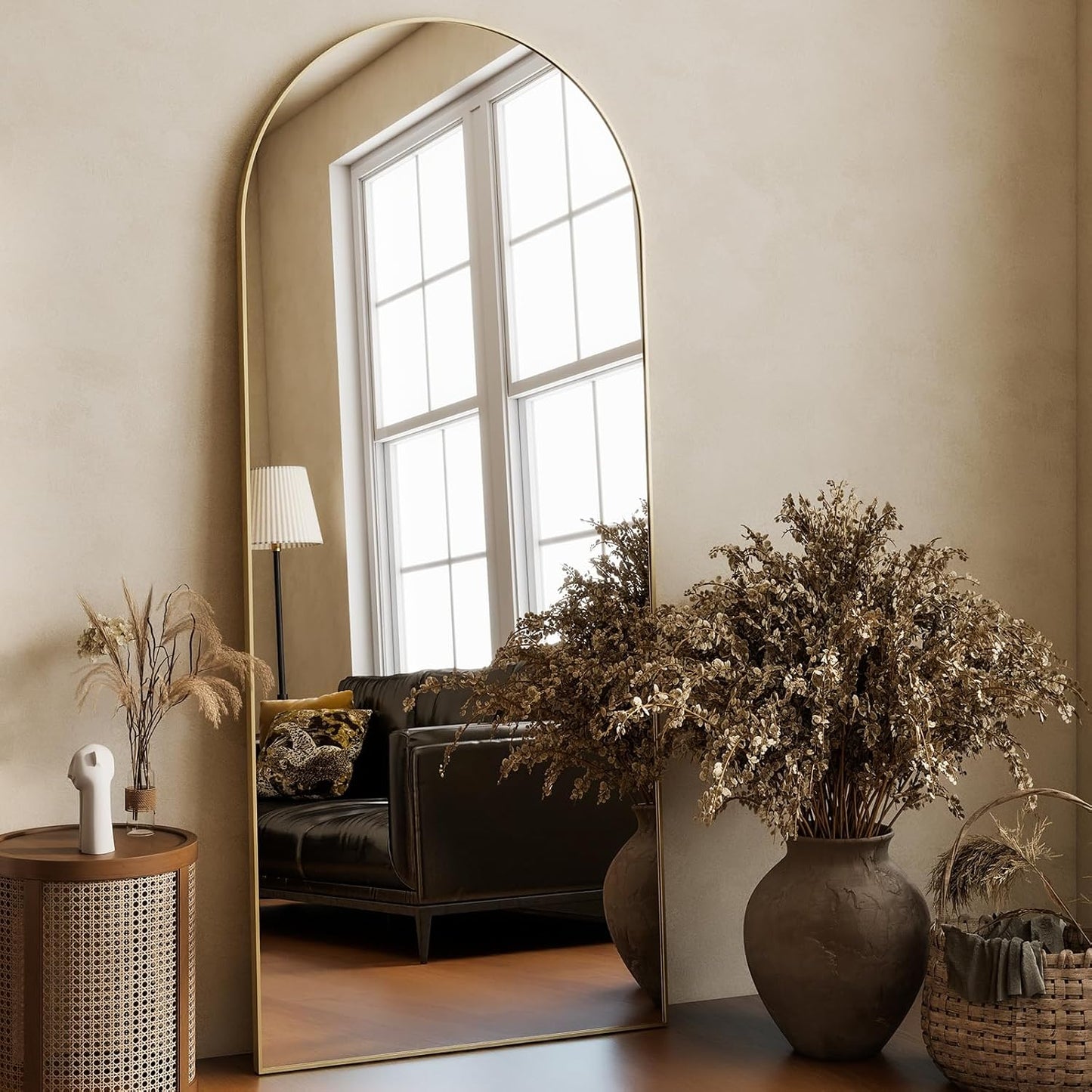 64" Arched Full-Length Mirror 🪞 Modern Freestanding & Wall-Mount Home Decor