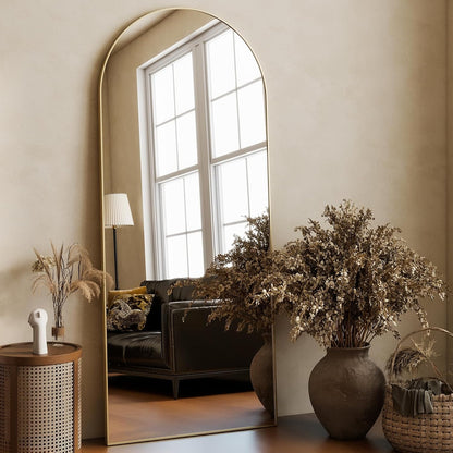 64" Arched Full-Length Mirror 🪞 Modern Freestanding & Wall-Mount Home Decor