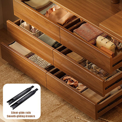6-Drawer Storage Cabinet 🏠 Elegant Rosewood Organizer for Home Essentials, Bedroom, Living Room & Office