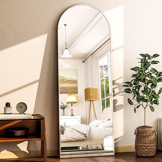 64" Arched Full-Length Mirror 🪞 Modern Freestanding & Wall-Mount Home Decor