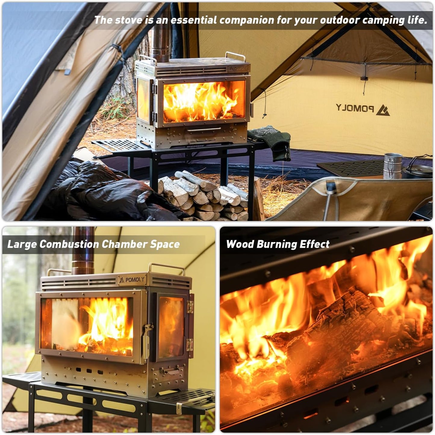 Portable Wood-Burning Camping Stove 🔥 Outdoor Cooking Stove for Hiking, Fishing & Adventure