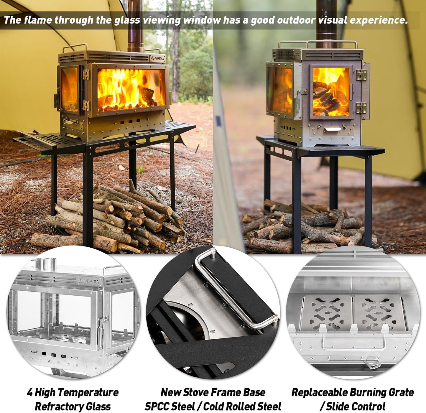 Portable Wood-Burning Camping Stove 🔥 Outdoor Cooking Stove for Hiking, Fishing & Adventure