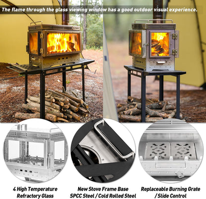 Portable Wood-Burning Camping Stove 🔥 Outdoor Cooking Stove for Hiking, Fishing & Adventure