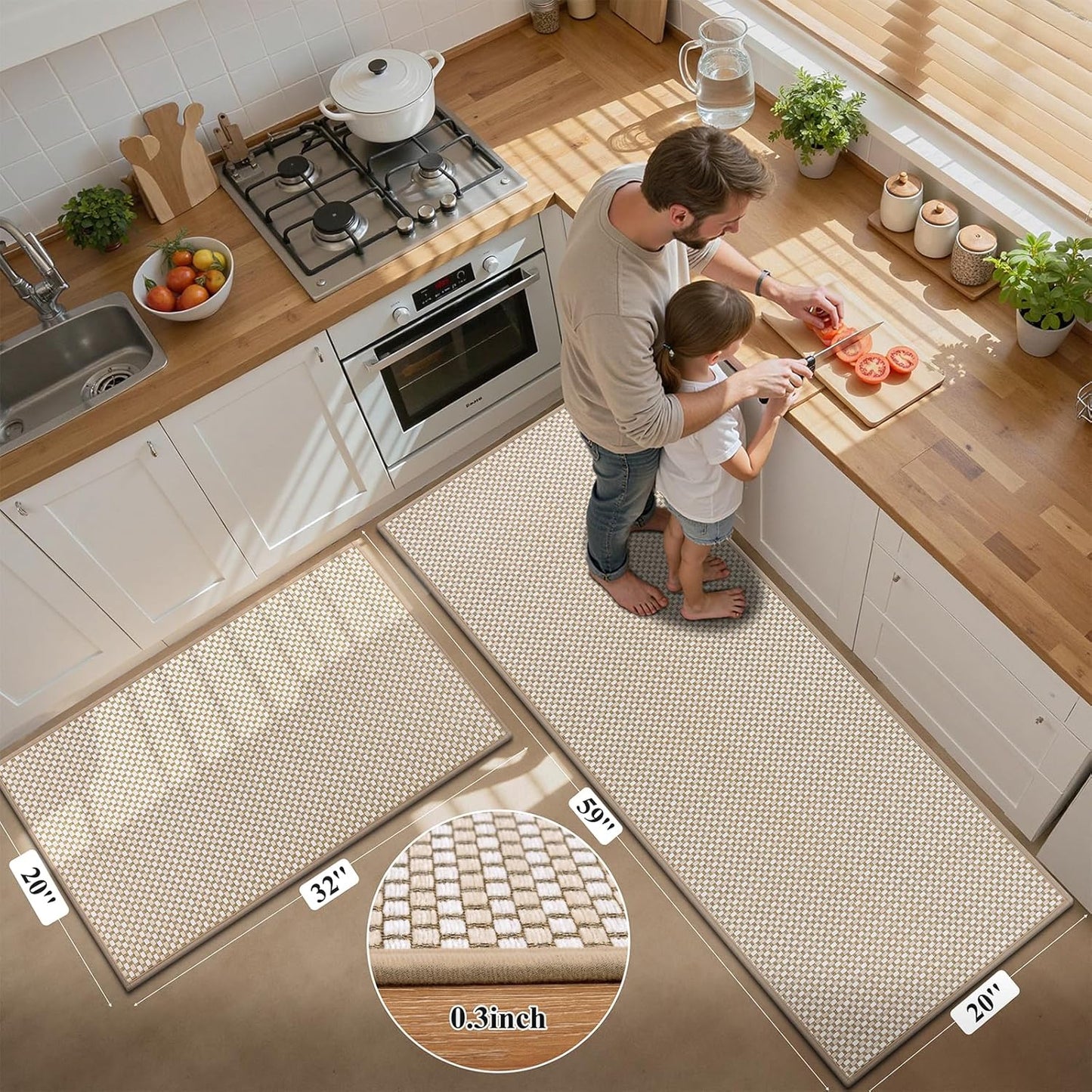 Washable Cushioned Runner Rug 🏡 Non-Slip Durable Floor Mat for Hallways, Kitchens & Entryways