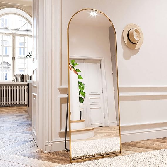 64" Arched Full-Length Mirror 🪞 Modern Freestanding & Wall-Mount Home Decor