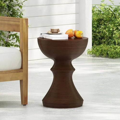 Round Concrete Accent Table 🌿 Half Sphere Patterned Stylish Outdoor & Indoor Table