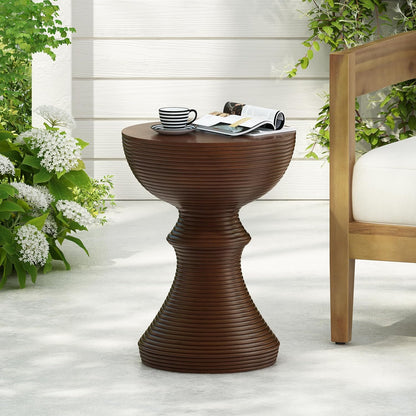 Round Concrete Accent Table 🌿 Half Sphere Patterned Stylish Outdoor & Indoor Table